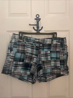 Plaid Patchwork  Shorts in Teal & Navy by Telluride Clothing Co.